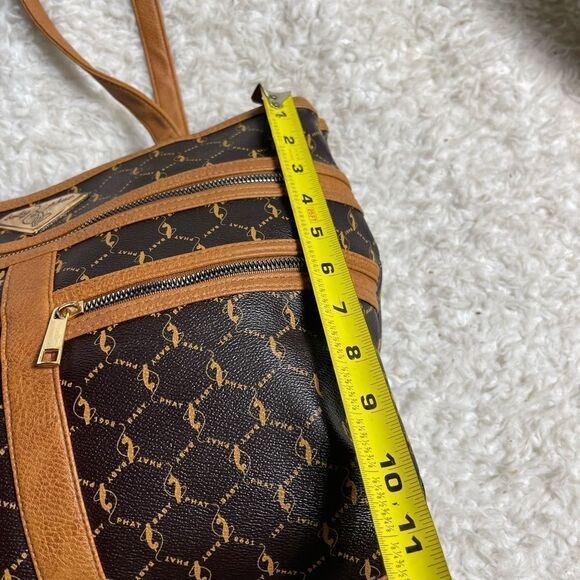 Babyphat Brown and tan logo Medium shoulder bag gold tone hardwares and accent. - Picture 8 of 12